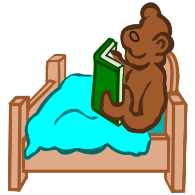 Resting bear - coloured clipart