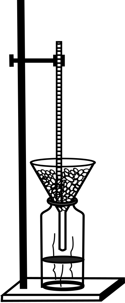 Retort stand and thermometer clipart