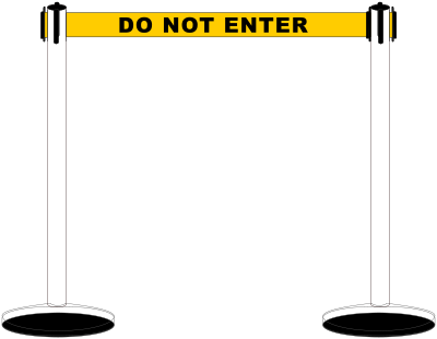Retractable belt stanchion / airport barrier clipart
