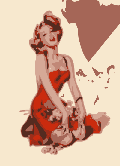 Retro advertising pin-up clipart