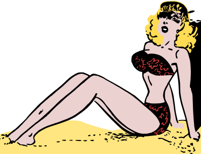 Retro bikini pin-up clipart