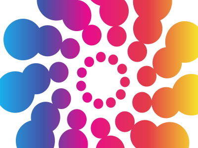 Retro bubbles gradient colour clipart