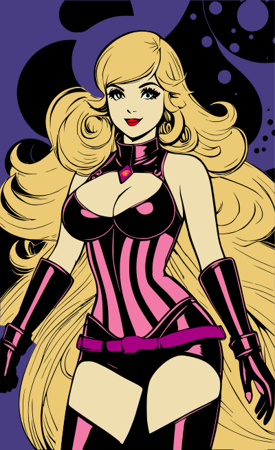 Retro cartoon space woman – Colour Remix clipart
