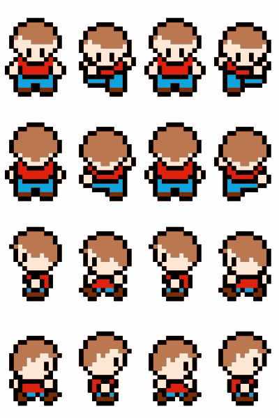 Retro Character Sprite Sheet clipart