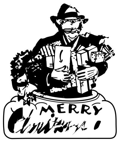 Retro Christmas Greeting 8 - REMIX clipart