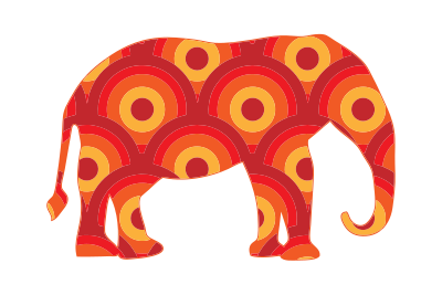 Retro Circles Elephant clipart