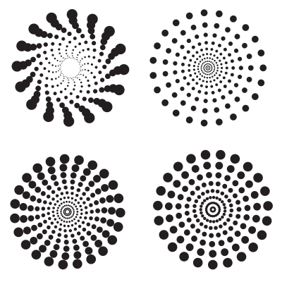 Retro decorations with dots clipart