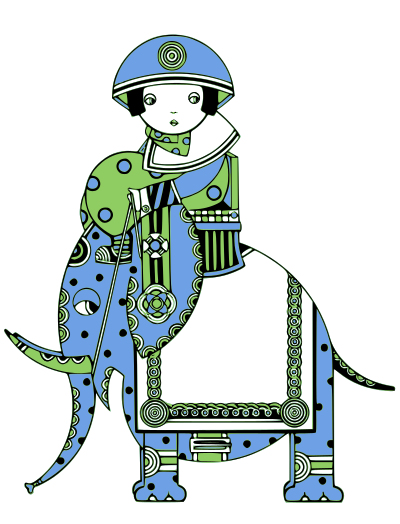 Retro Elephant Frame clipart