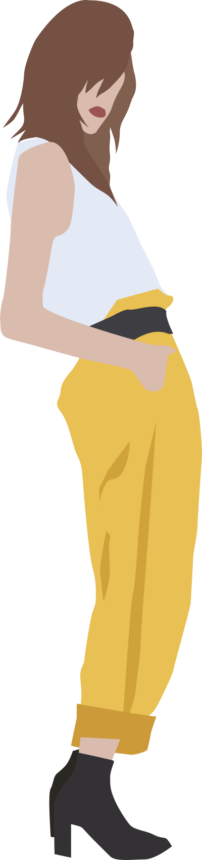 Retro fashion girl clipart