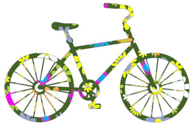 Retro Floral Bicycle clipart