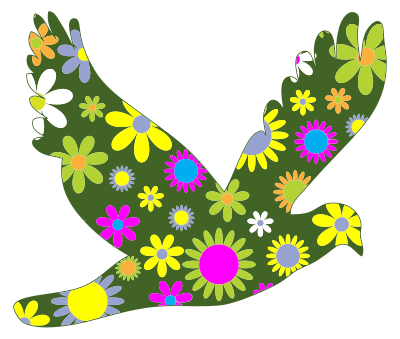 Retro Floral Bird clipart