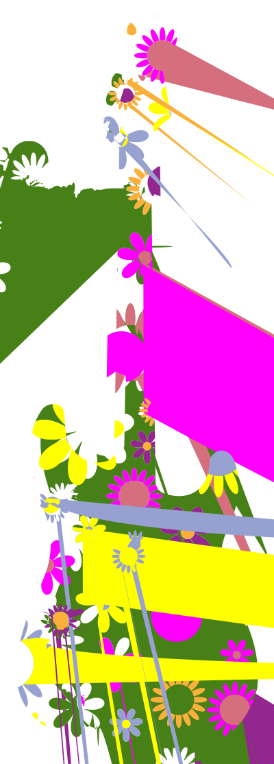 Retro Floral Guitar clipart