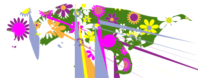 Retro Floral Tyrannosaurus Rex clipart