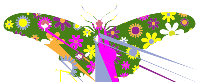 Retro Floral Vintage Butterfly Illustration clipart