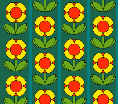 Retro flowers pattern clipart