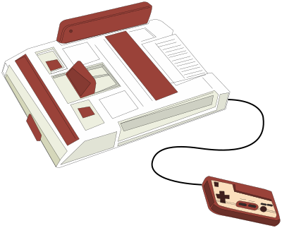 Retro gaming console clipart