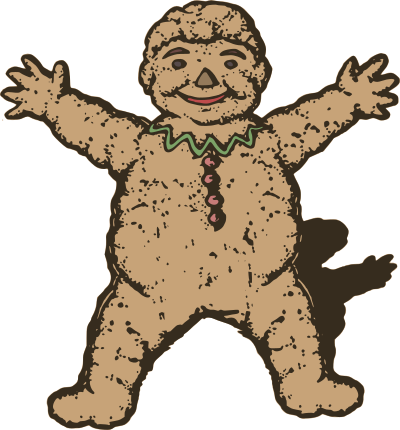 Retro Gingerbread Man clipart