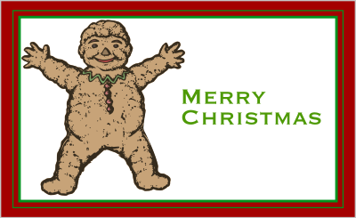 Retro Gingerbread Man Christmas clipart
