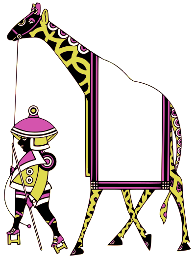 Retro Giraffe Frame clipart