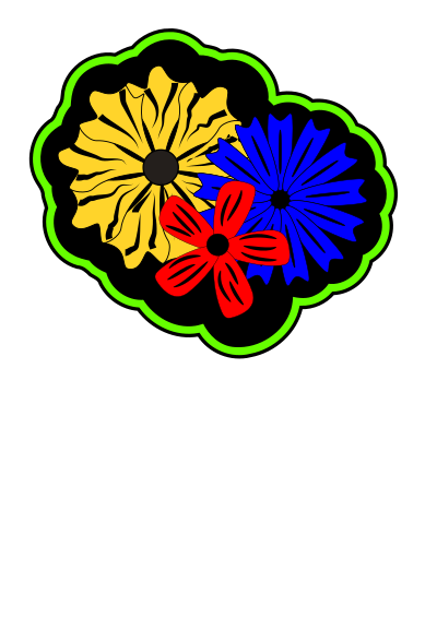 Retro Island Flowers clipart