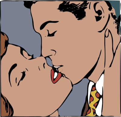 Retro kiss clipart