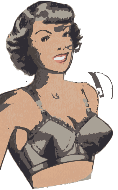 Retro Lady in a Bra clipart