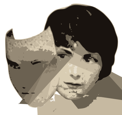 Retro Lady with a Mask clipart