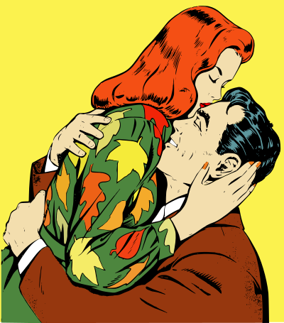 Retro lovers clipart