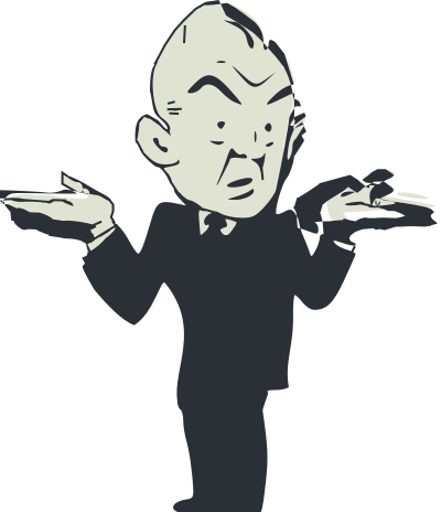Retro man confused clipart