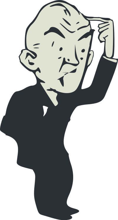 Retro man thinking clipart
