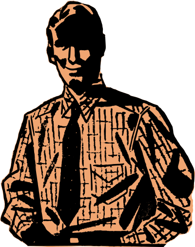 Retro Orange Man in a Suit clipart