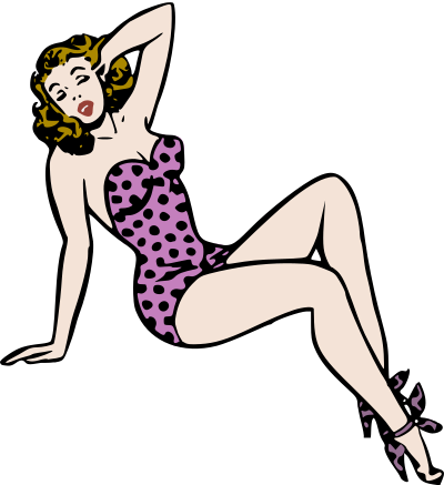 Retro Polkadot Swimsuit pinup clipart