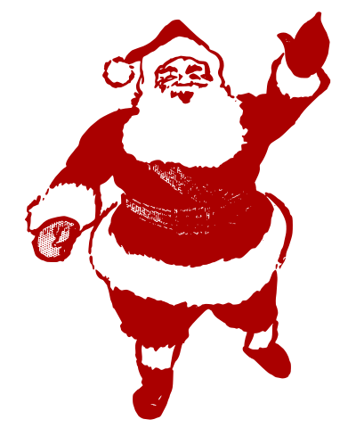 Retro Red Santa clipart