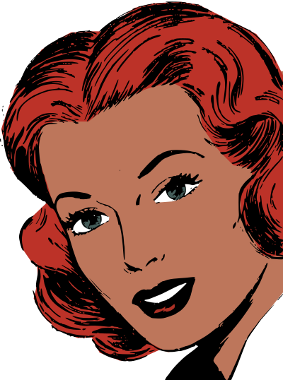 Retro redhead clipart