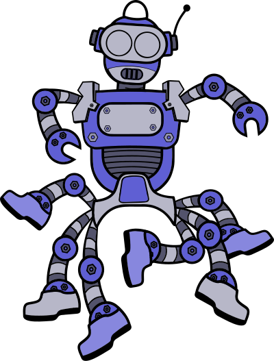 Retro Robot - Cobalt clipart