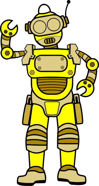 Retro Robot - Gold clipart