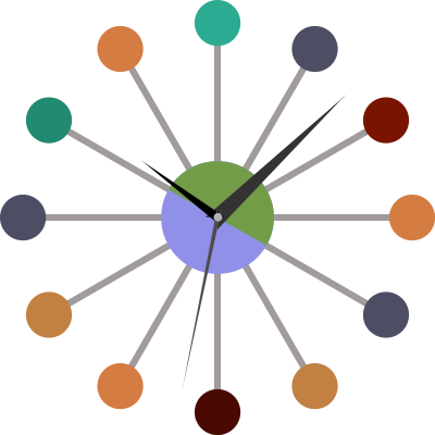 Retro Startburst Wall Clock clipart
