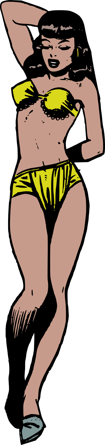Retro style pin-up harem girl clipart