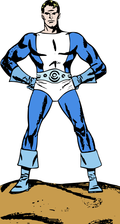 Retro super hero clipart