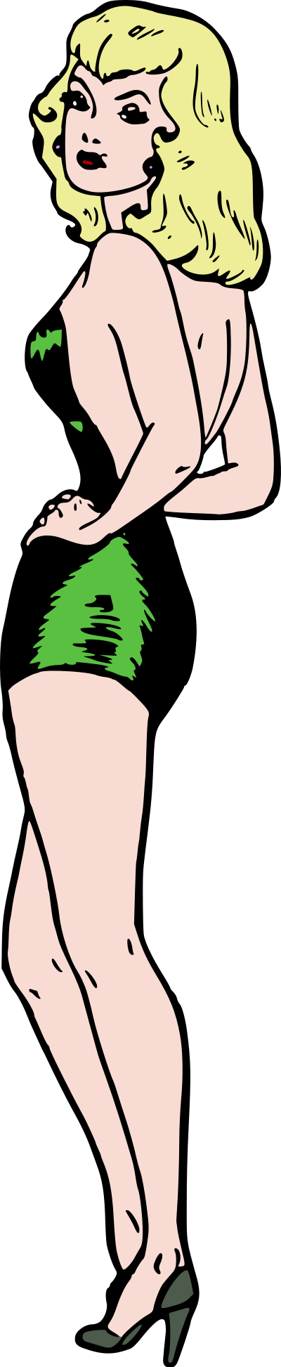 Retro Swimsuit Blonde - Colour Remix clipart