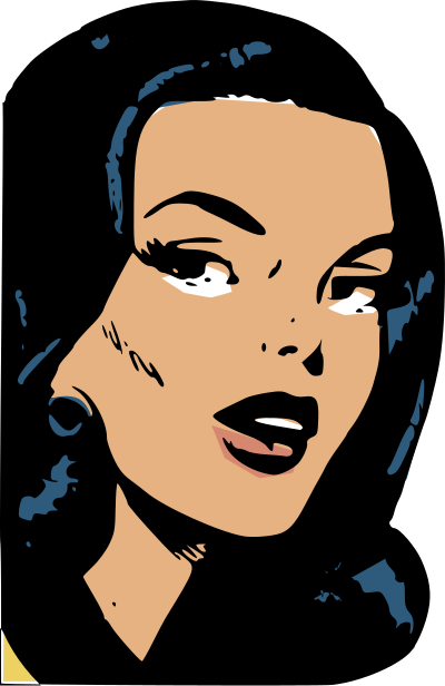 Retro woman close-up clipart