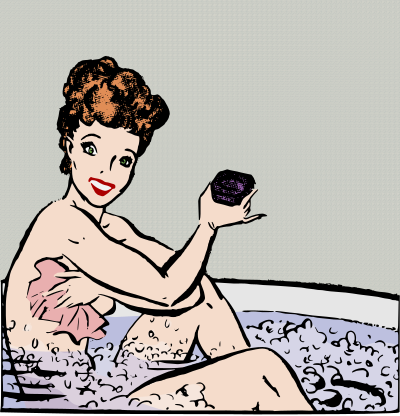 Retro Woman in a Bath clipart