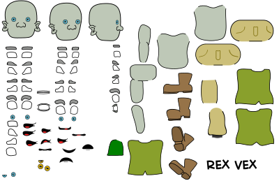 Rex Vex Character Kit clipart