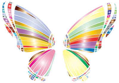 RGB Butterfly Silhouette 10 2 clipart