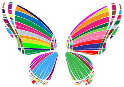 RGB Butterfly Silhouette 10 clipart