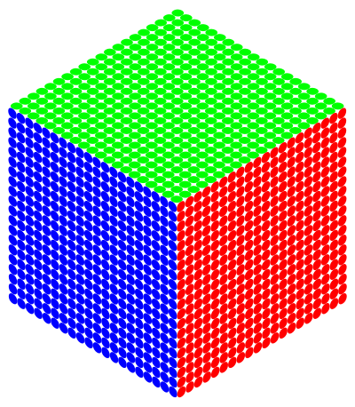 RGB Isometric Circles Cube clipart