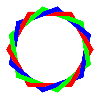 Rgb octodecagram clipart