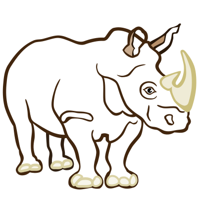Rhino - coloured clipart
