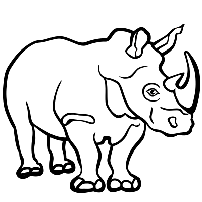 Rhino - lineart clipart