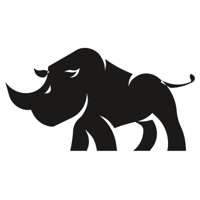 Rhino silhouette cartoon clip art clipart